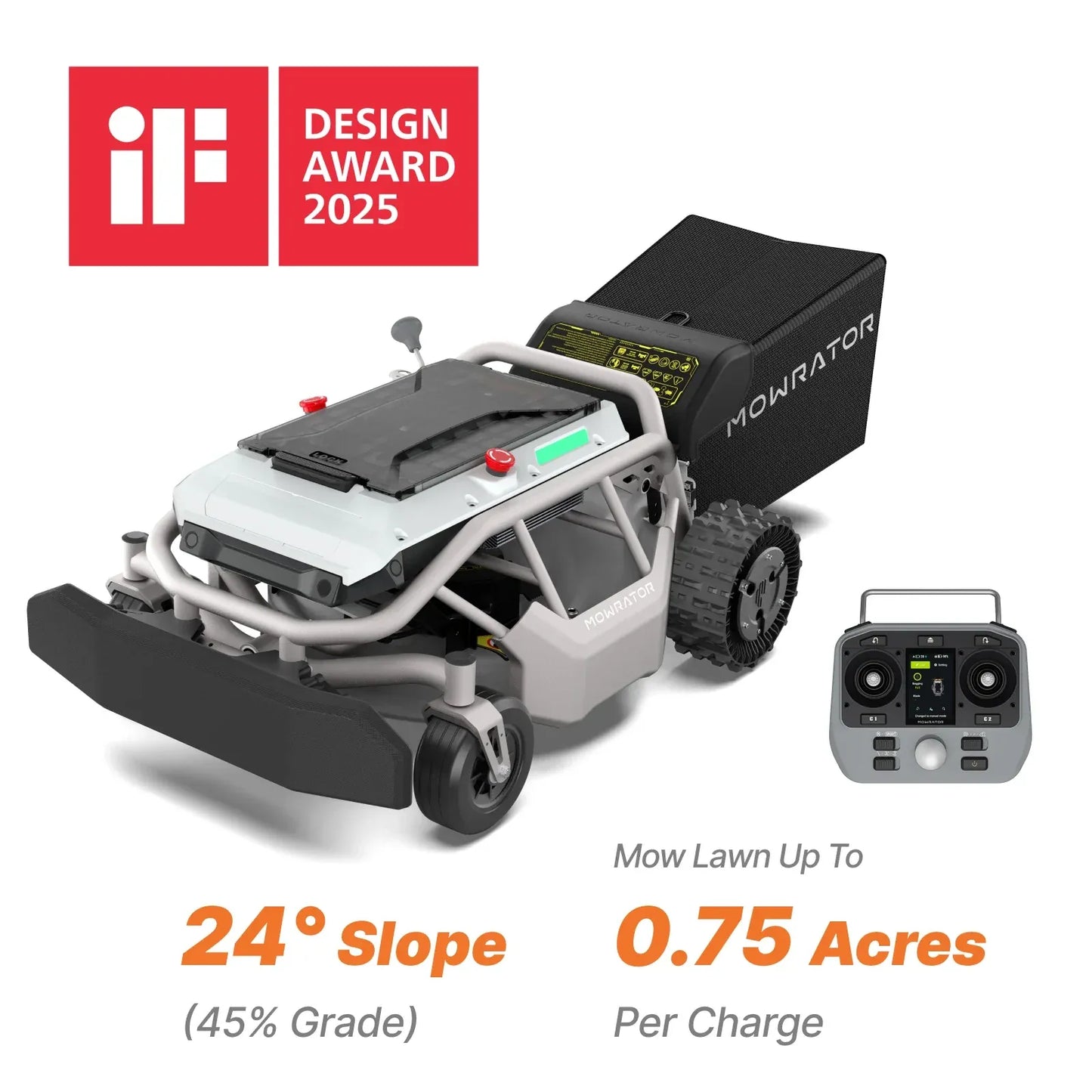 Mowrator S1 21" Leaf & Lawn 2WD 45% Slope (24°) Remote Control Mower