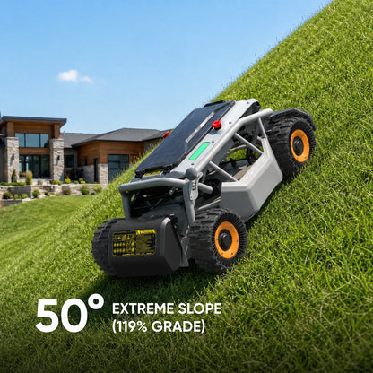 Mowrator S1 21" Leaf & Lawn 4WD 119% Slope (50°) Remote Control Mower Grip Tread Tire Edition